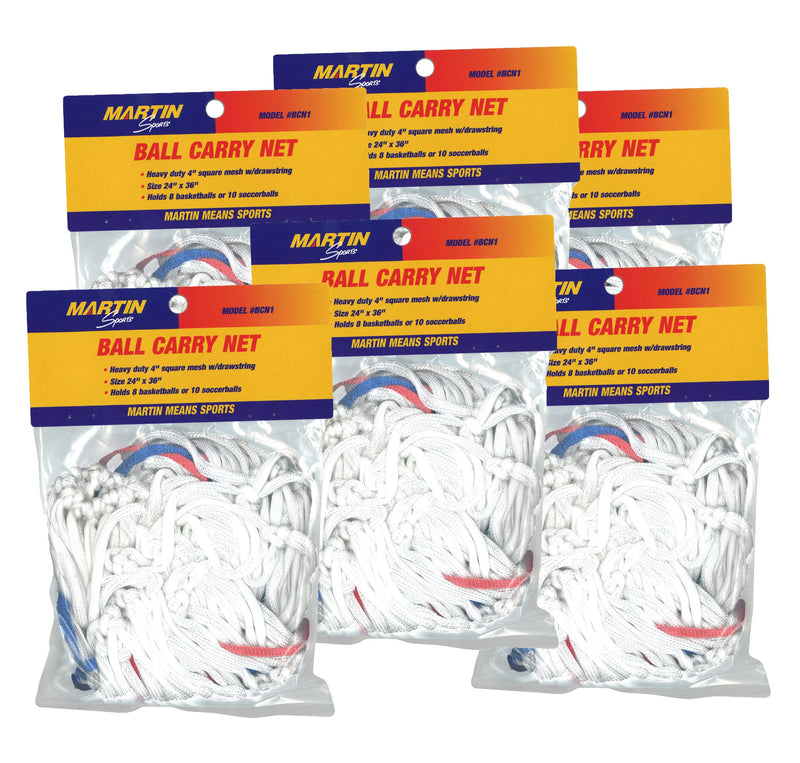 (6 Ea) Ball Carry Net Bag 4in Mesh W- Drawstring 24x36