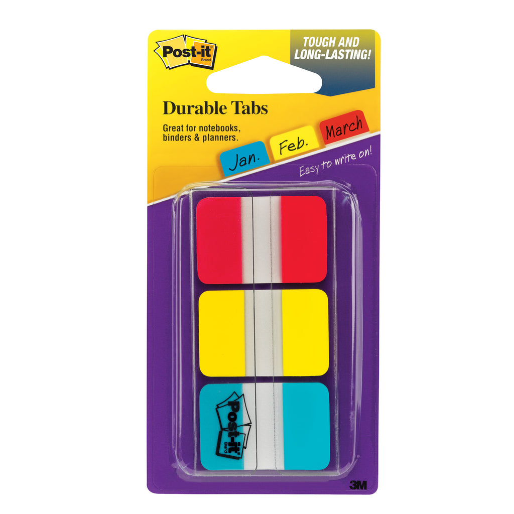 Durable Index Tabs 1x1.5 3-pk