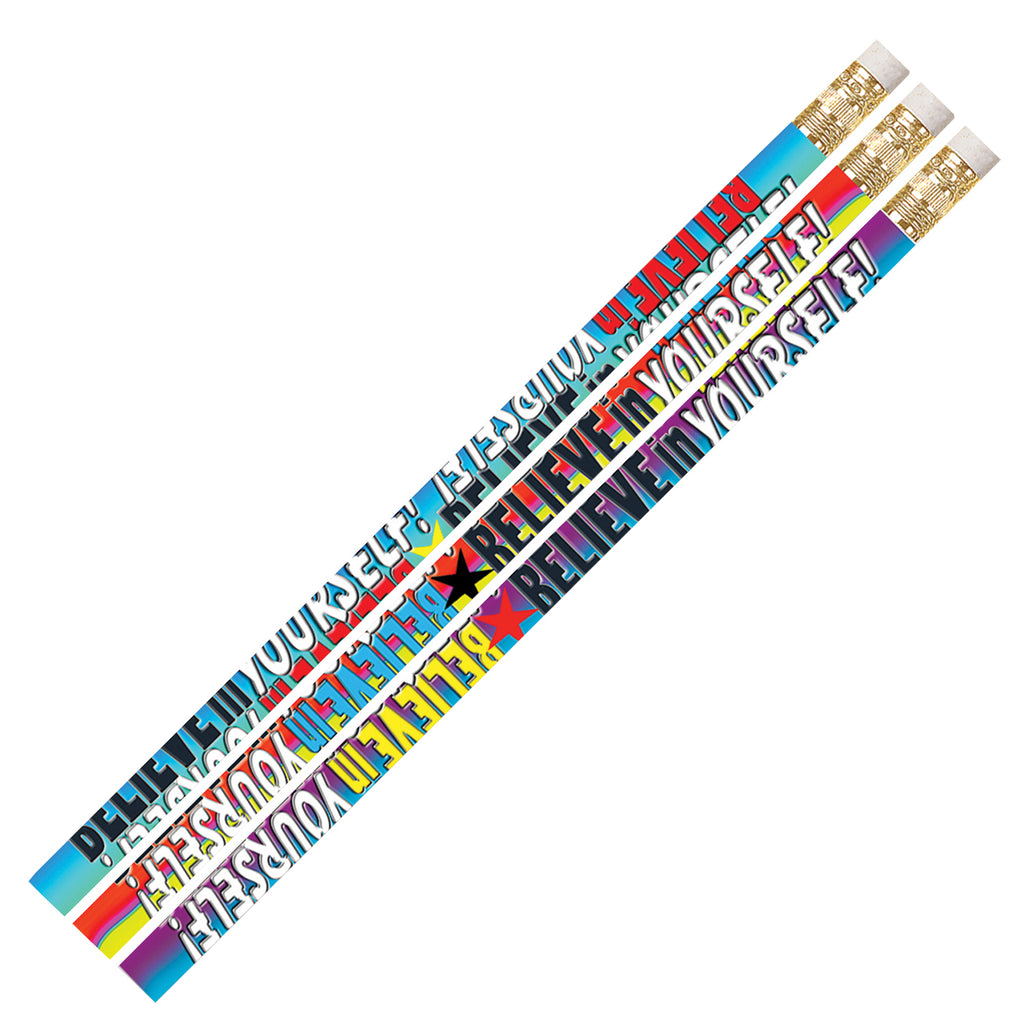 (12 Dz) Believe In Yourself Pencils Assortment 12 Per Pk