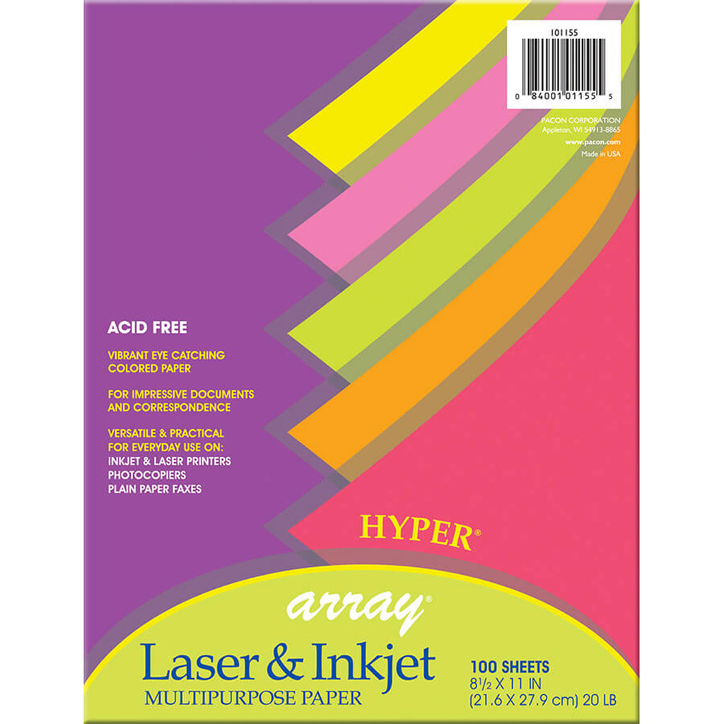 Array Multipurpose 100sht Hyper Colors 20lb Paper