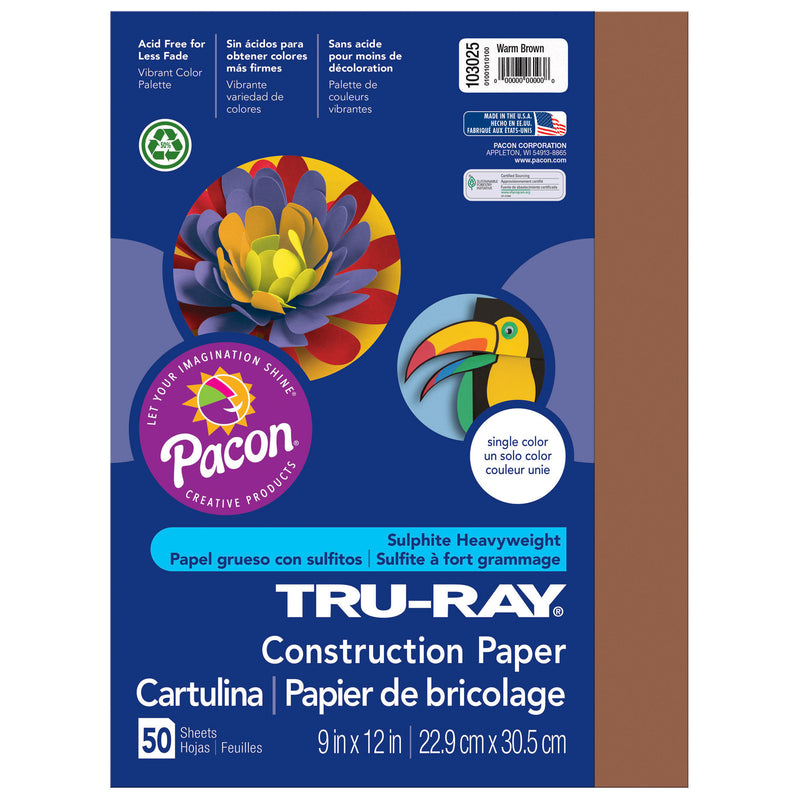 Tru Ray 9 X 12 Brown 50 Sht Construction Paper