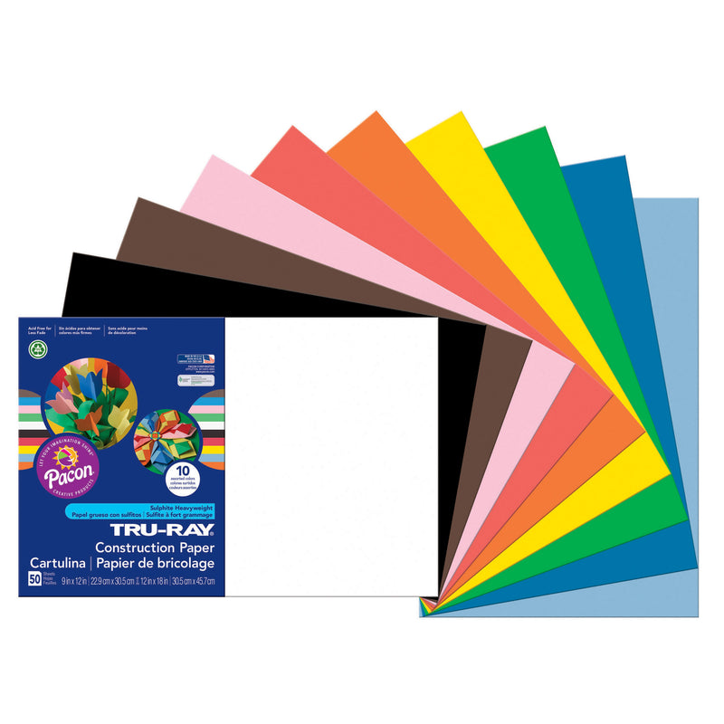 Tru Ray 12 X 18 Assorted 50 Sht Construction Paper