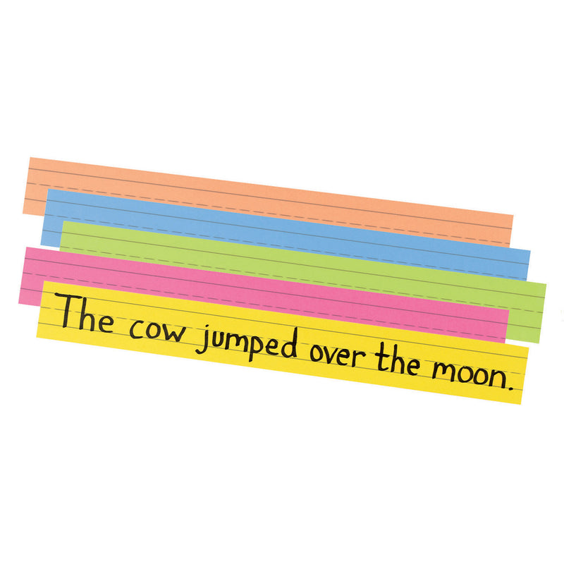 (2 Pk) Bright Sentence Strips 100 3x24 Asst Colors 100 Per Pk