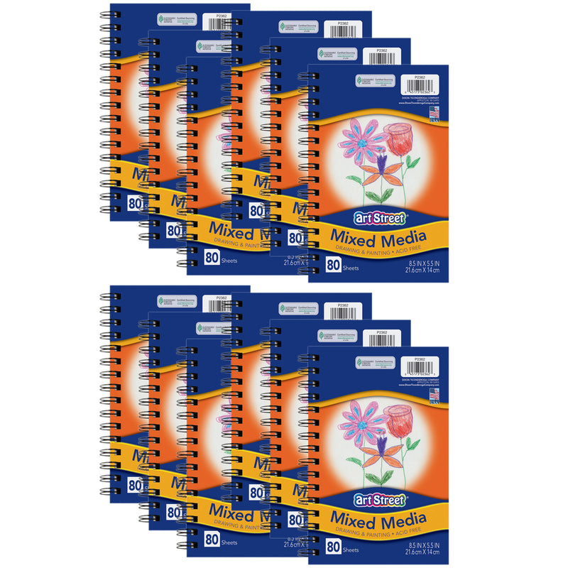 (12 Ea) Mixed Media Journal Heavy Weight 80 Sheets