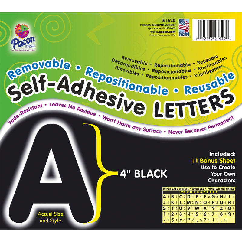 Self Adhesive Letter 4in Black