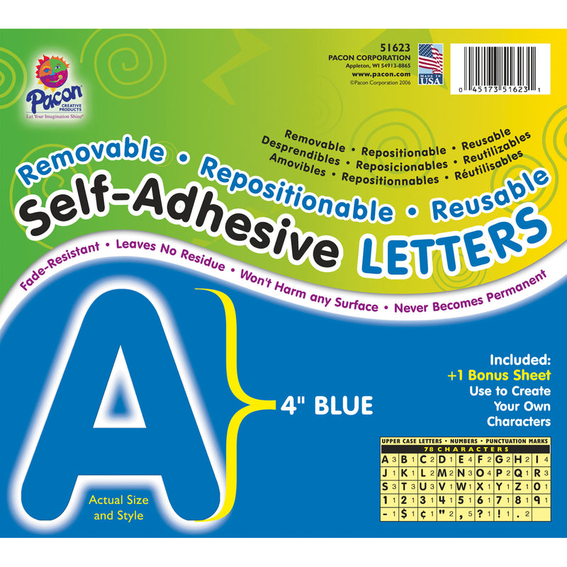Self Adhesive Letter 4in Blue