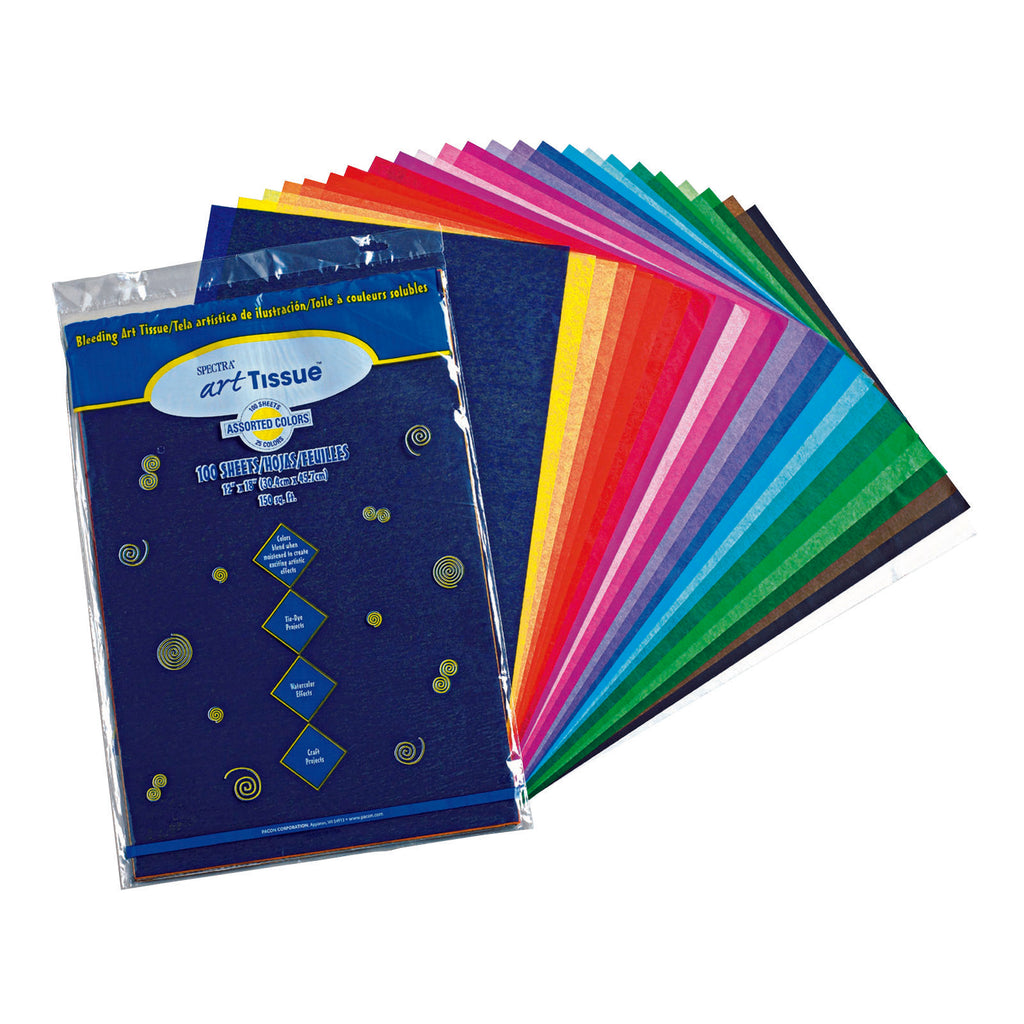 Bleeding Art Tissue 25 Assorted Colors 100 Sheets 12x18