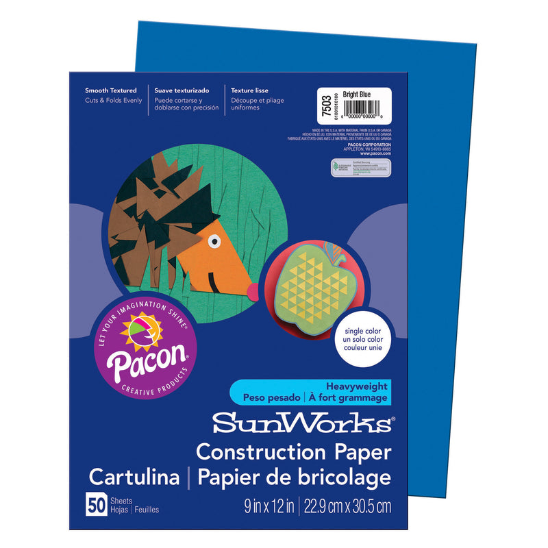 Sunworks 9x12 Bright Blue 50shts Construction Paper