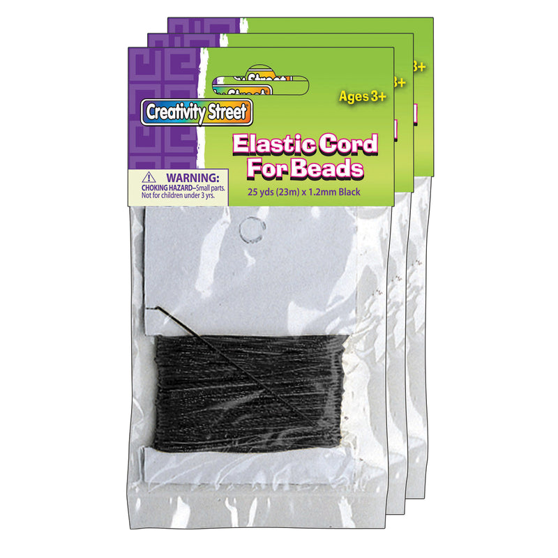 (3 Ea) Black Elastic Cord