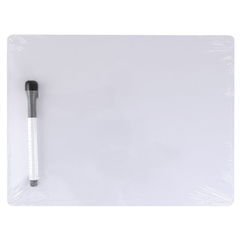 Dry Erase Whiteboard, 1-Sided, Plain, with Marker-Eraser, 9" x 12"