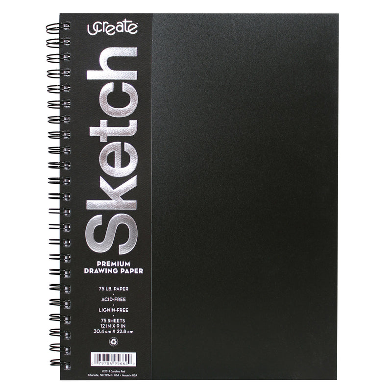 Poly Cover Sketch Book Heavyweight 12in X 9in 75 Sheets