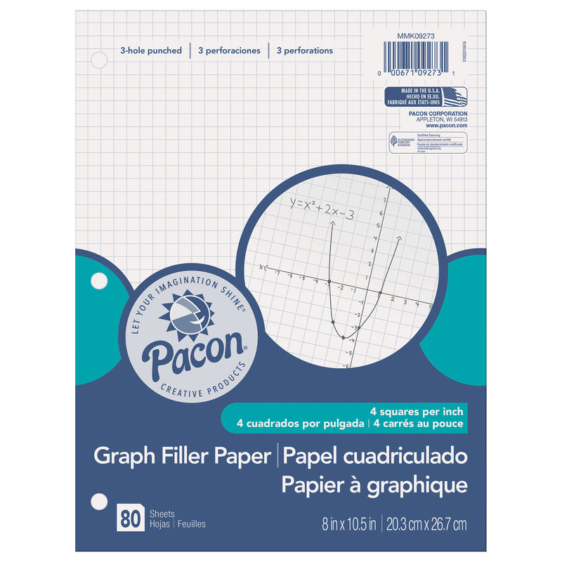 (6 Ea) Graph Paper 1-4in Grid Ruling