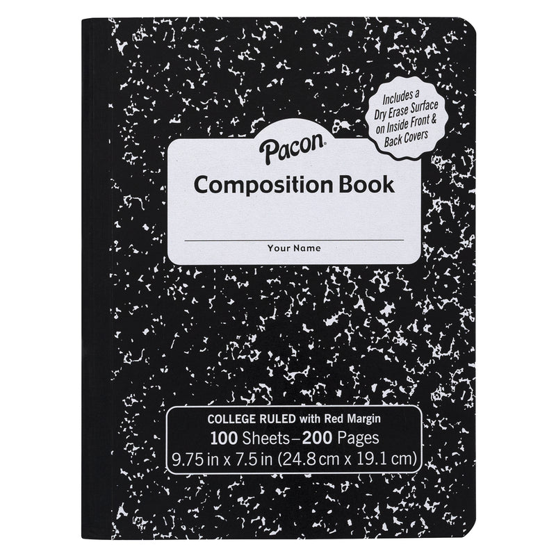 Composition Notebook With Dry Erase Inside Covers 100 Sheets Wide Rule