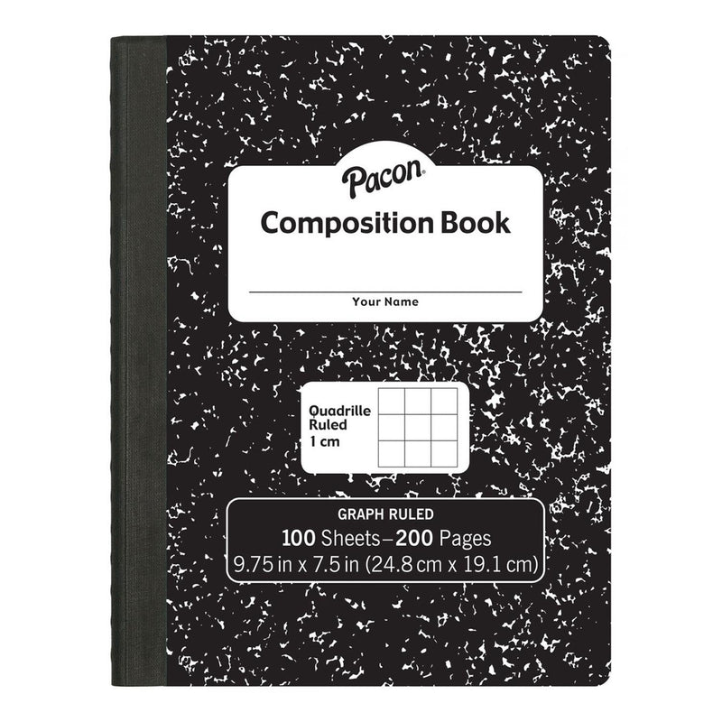 Black Marble Composition Book 1 Cm Quadrille Ruled