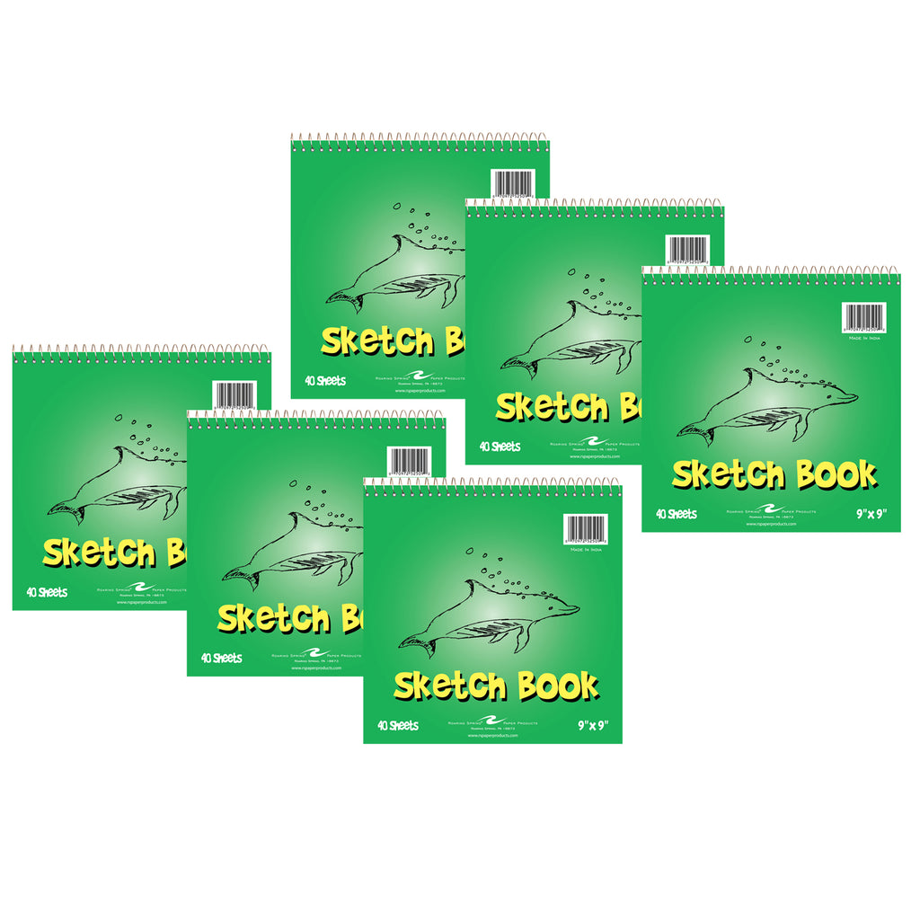 (6 Ea) Kids Sketch Book 9x9 40 Sheets