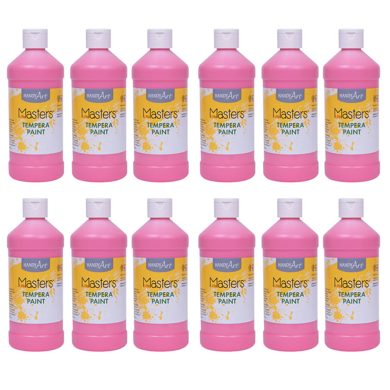 (12 Ea) Tempera Paint Pint Pink
