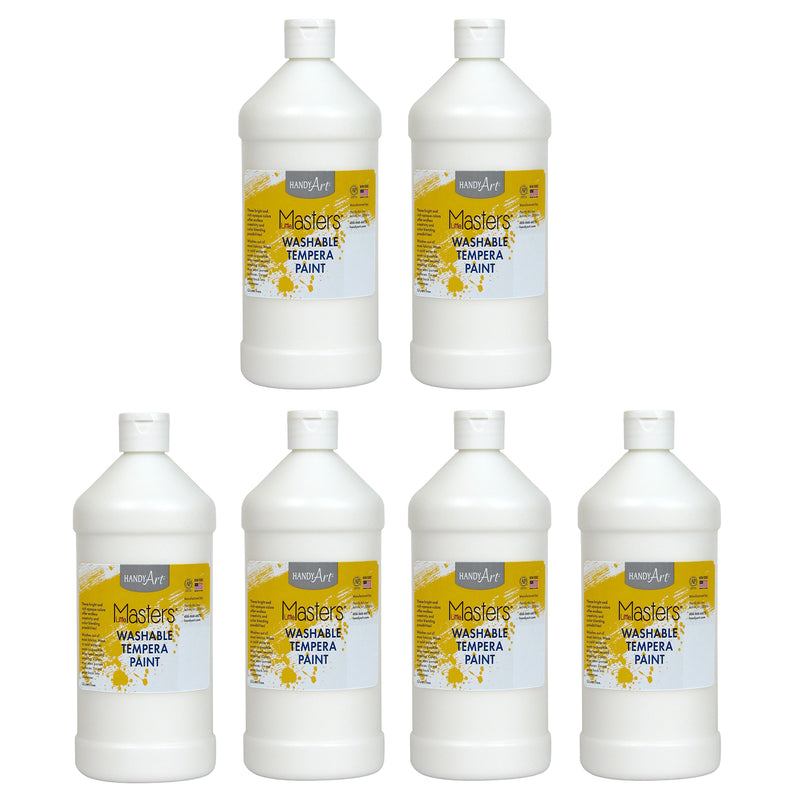 (6 Ea) Little Masters White 32oz Washable Paint