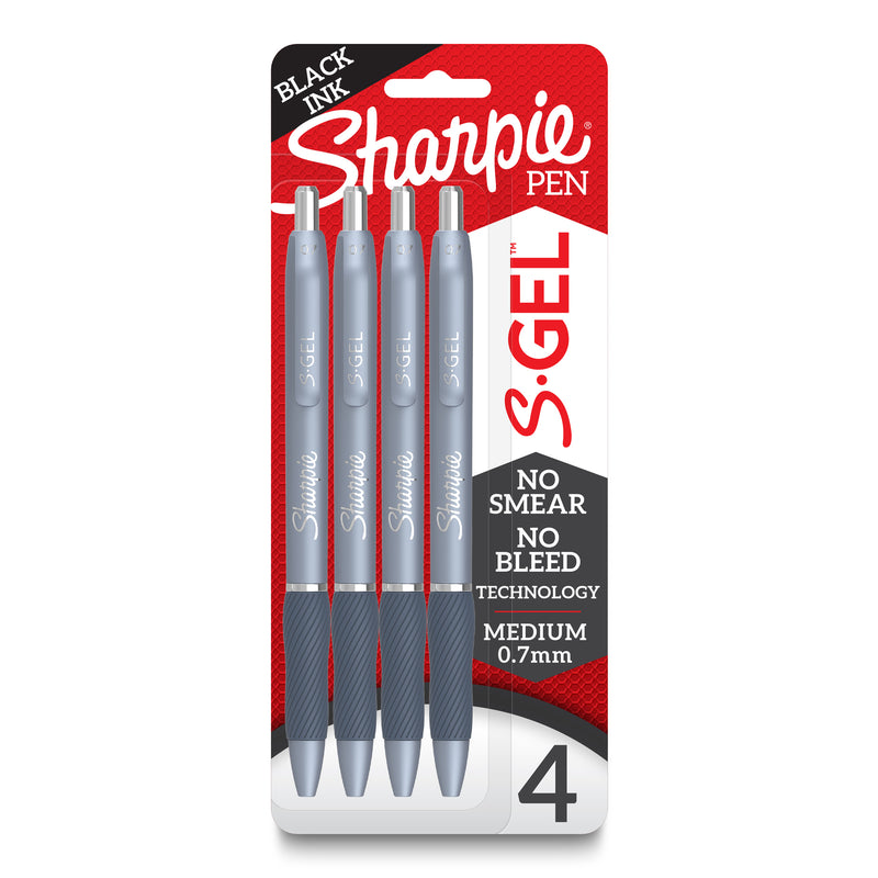 Sharpie S-gel Blue Barrel Blk 4ct