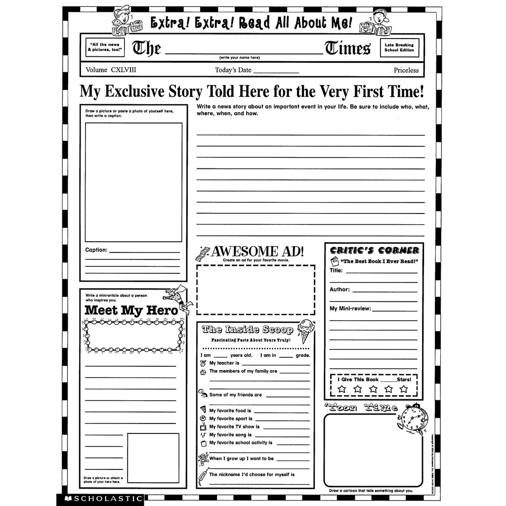 Instant Personal Poster Sets Extra Extra Read All About Me