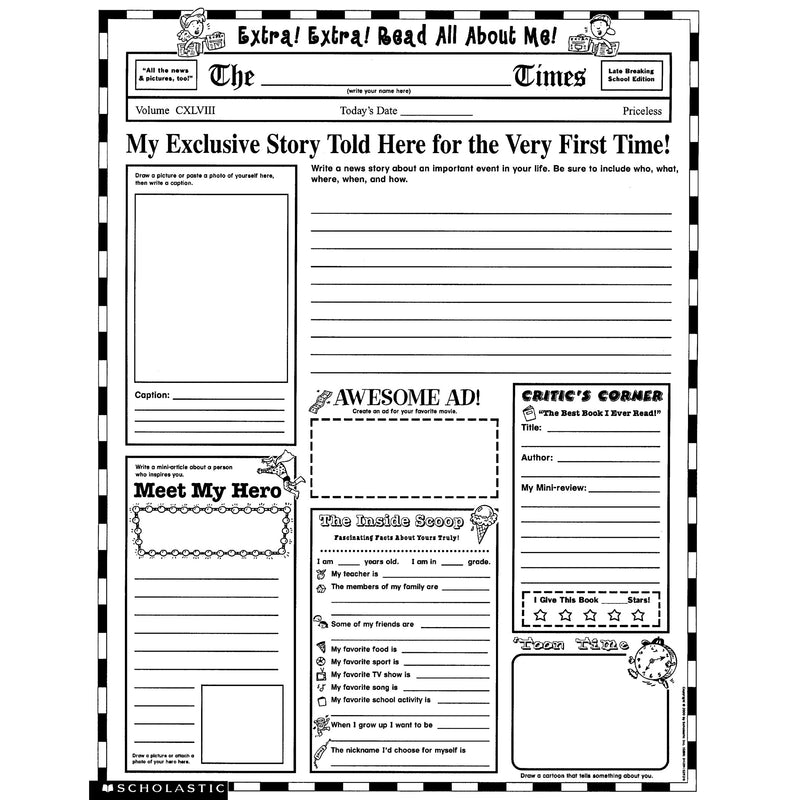 Instant Personal Poster Sets Extra Extra Read All About Me