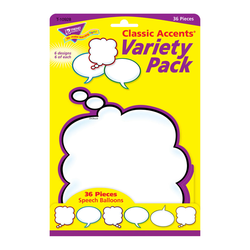 Speech Balloons Variety Pk Classic Accents