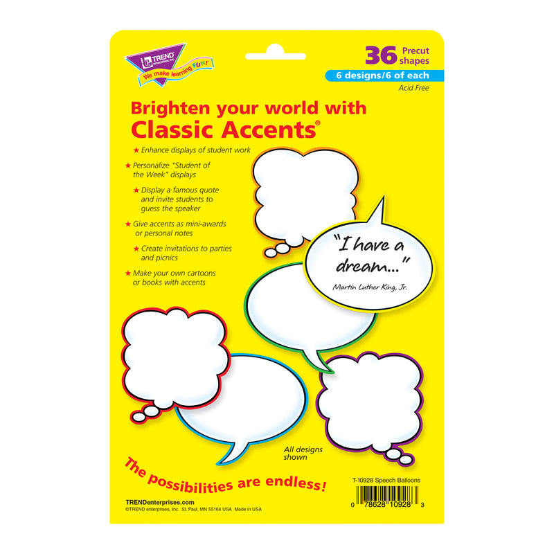 Speech Balloons Variety Pk Classic Accents