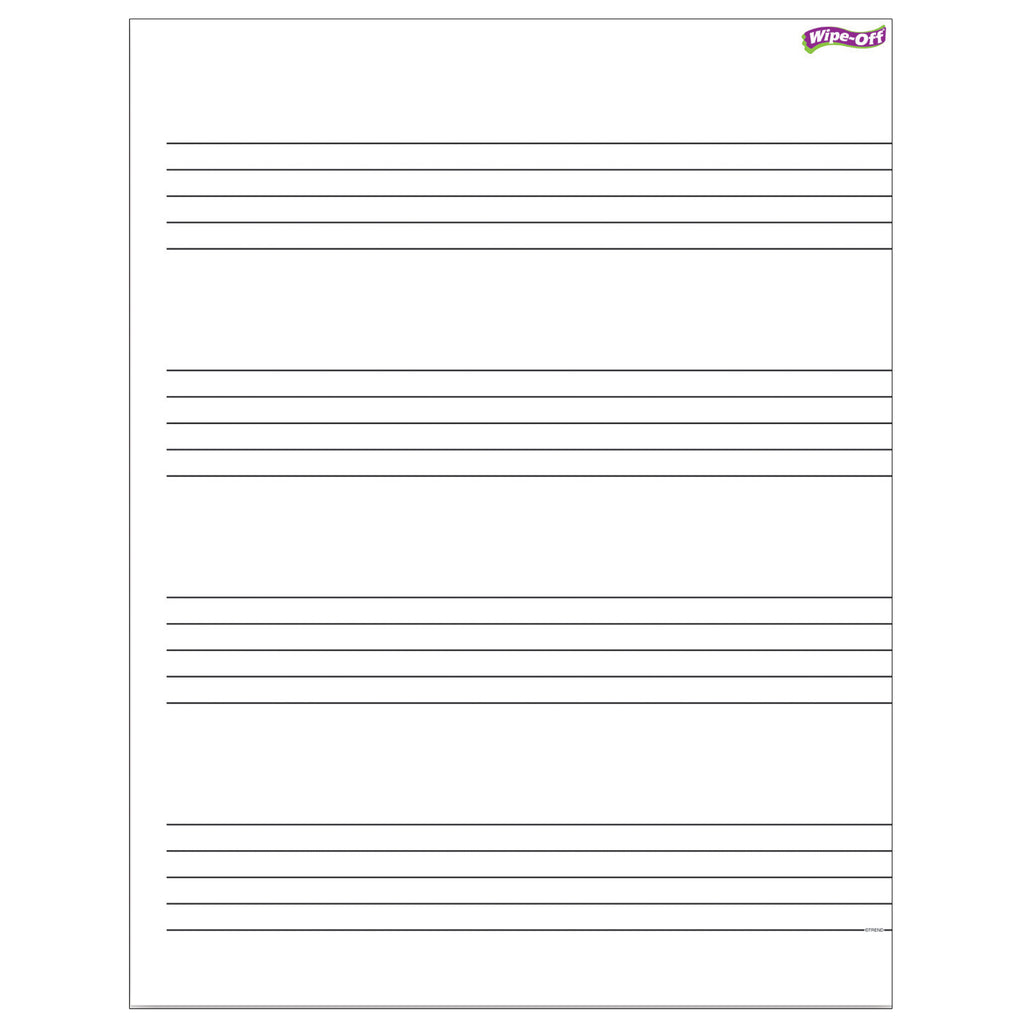 Music Staff Paper Wipe Off Chart 17x22