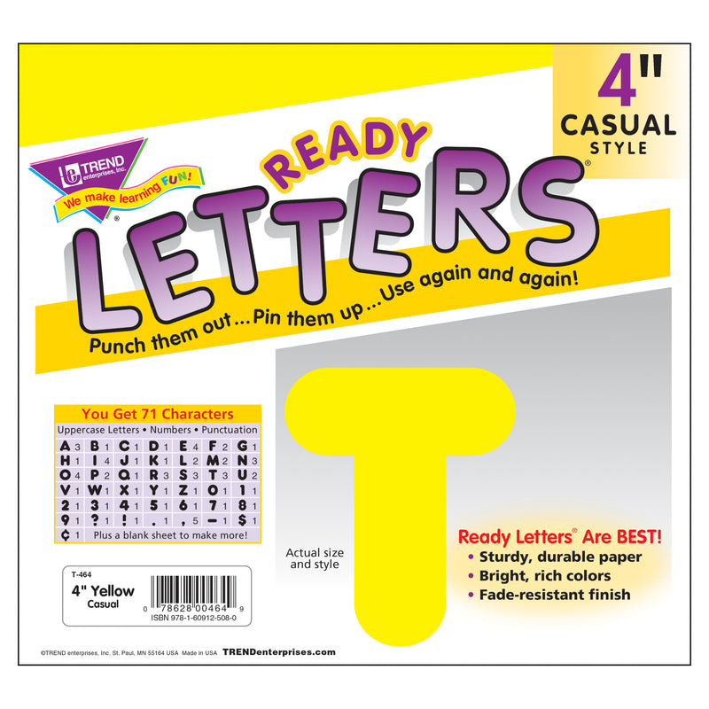 Ready Letters 4 Inch Casual Yellow