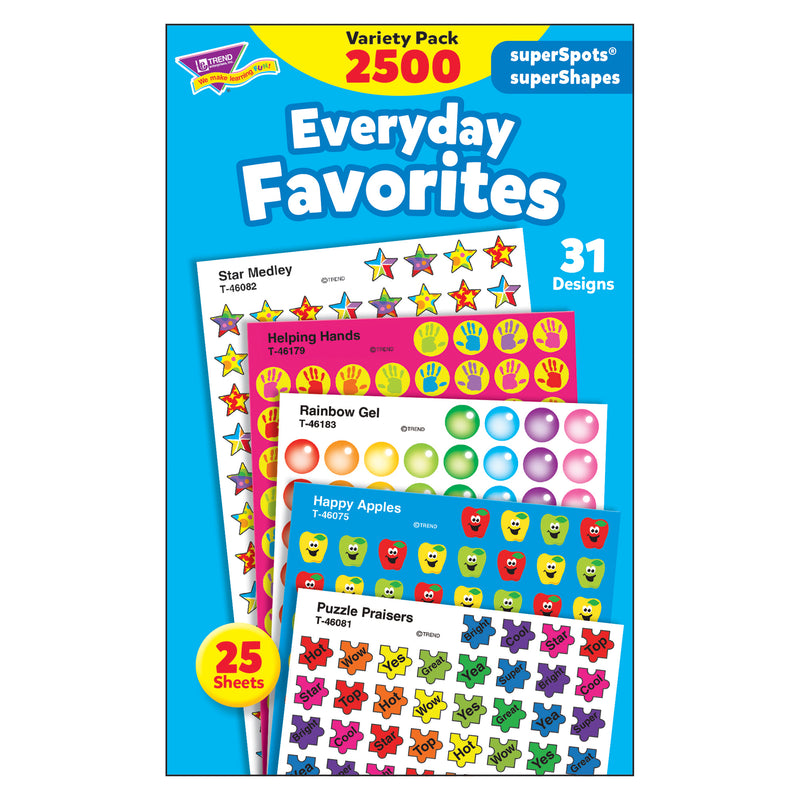 Everyday Favorites Variety Pk Superspots-shapes Stickers