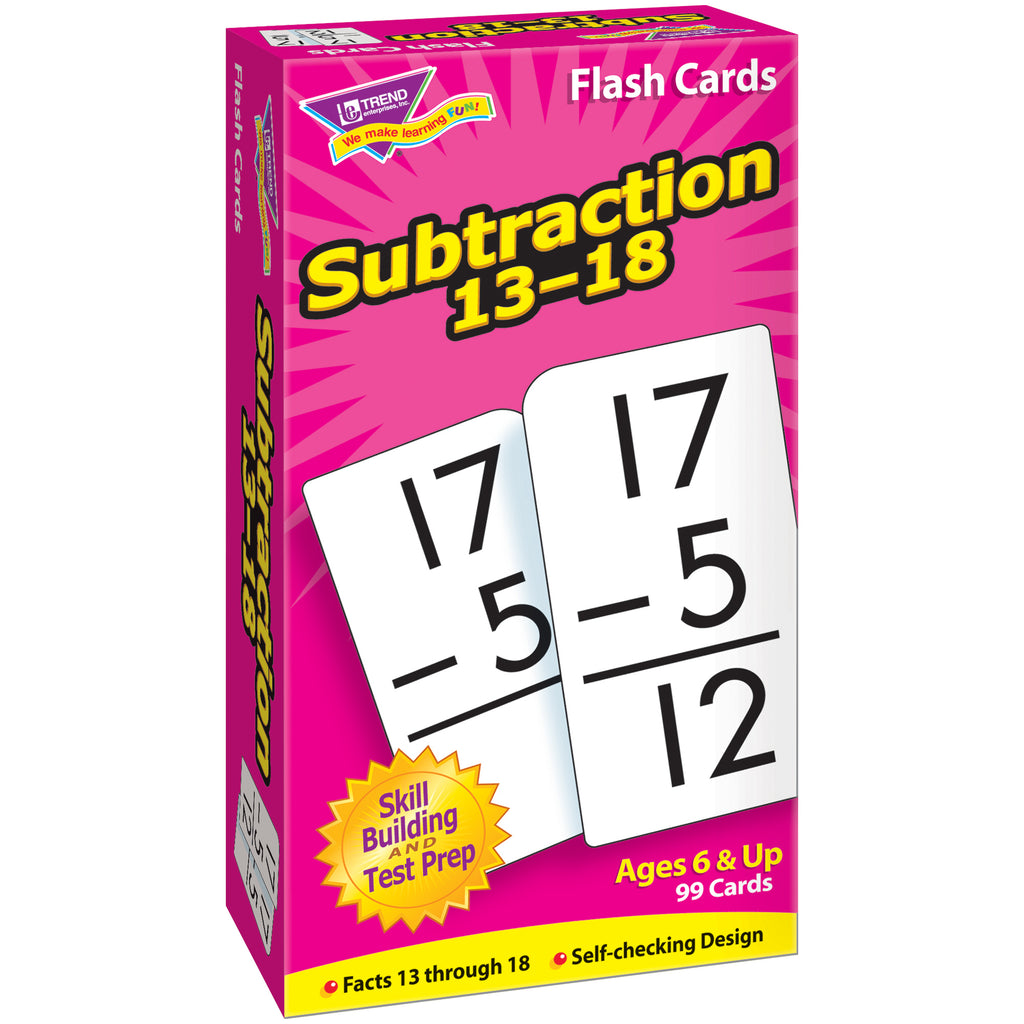 Flash Cards Subtraction 13-18 99box