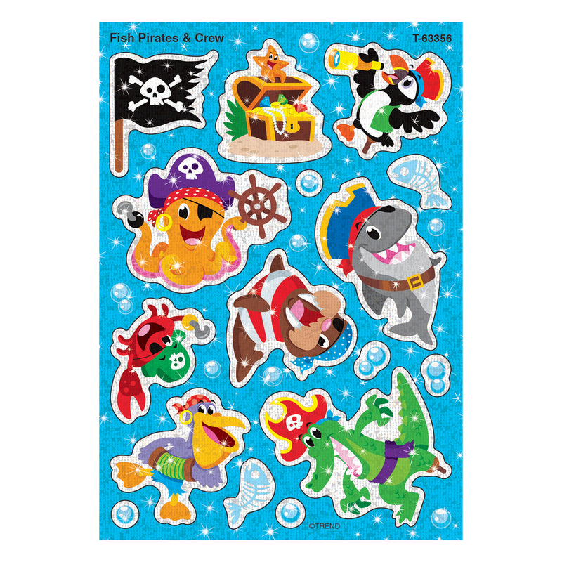 Fish Pirates & Crew Sparkle Stickrs 32 Ct