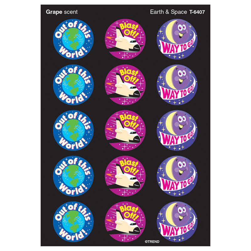 Stinky Stickers Earth & Space 60-pk Acid-free Grape