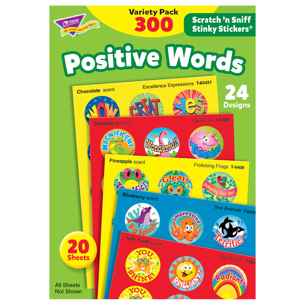 Stinky Stickers Positive Words Acid-free Variety 300-pk