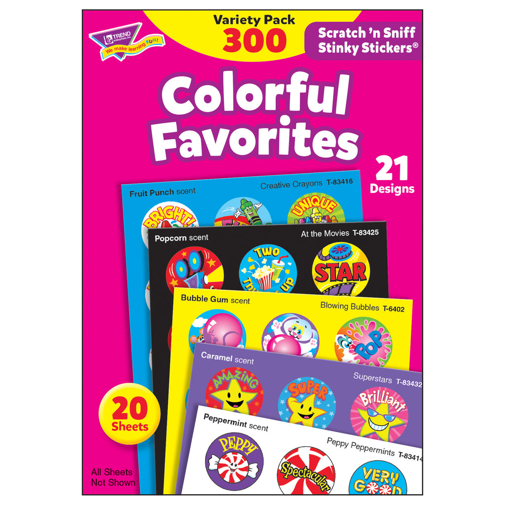 Stinky Stickers Colorful Favorites Acid-free Variety 300-pk