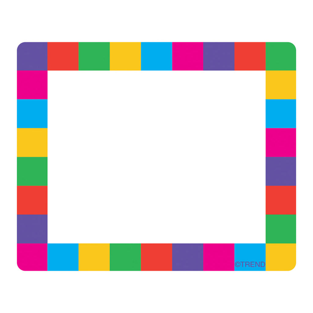 Name Tags Rainbow Plaid 36-pk