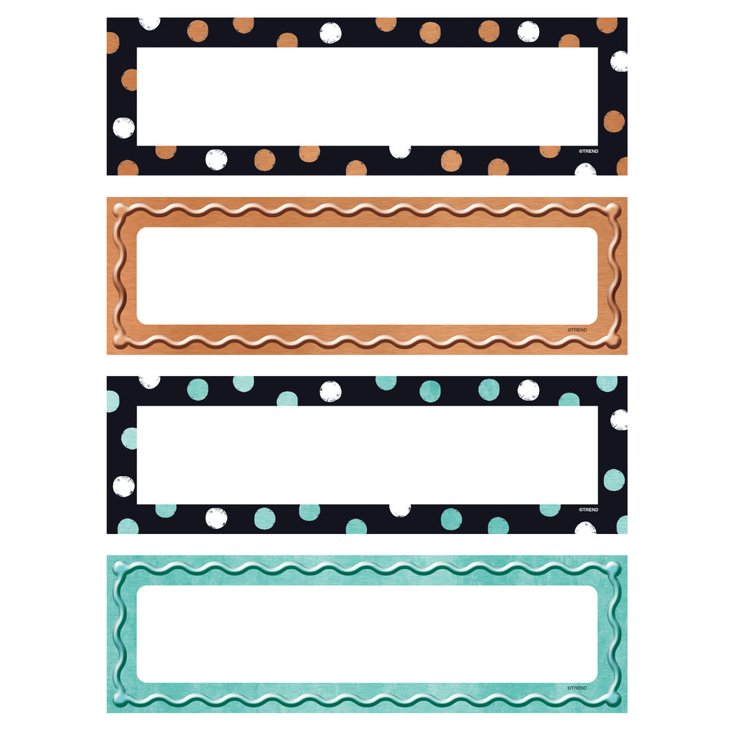 Dots & Embossed Desk Name Plates Variety Pk I Love Metal