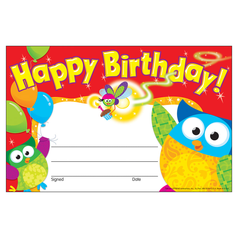 Happy Birthday Owl Stars Recognition Awards