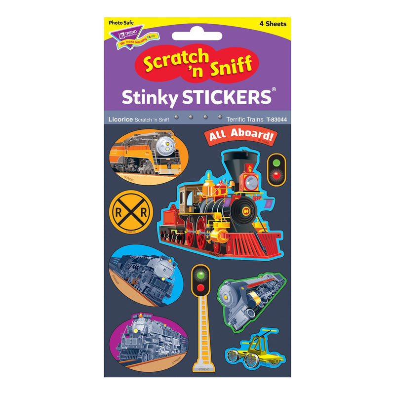 Terrific Trains-licorice Stickers 40ct
