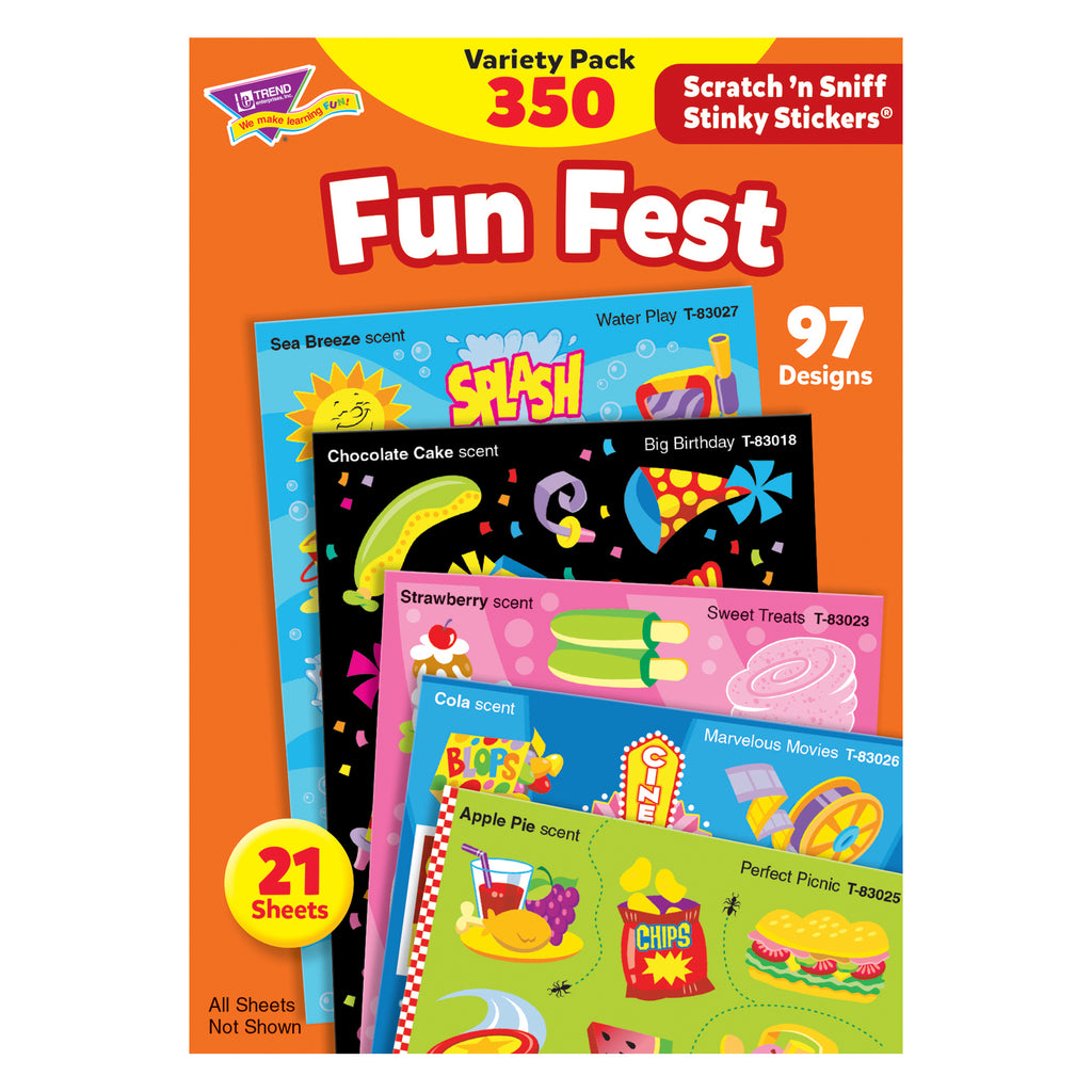 Stinky Stickers Mixed Shapes 350-pk Acid-free Variety Pk