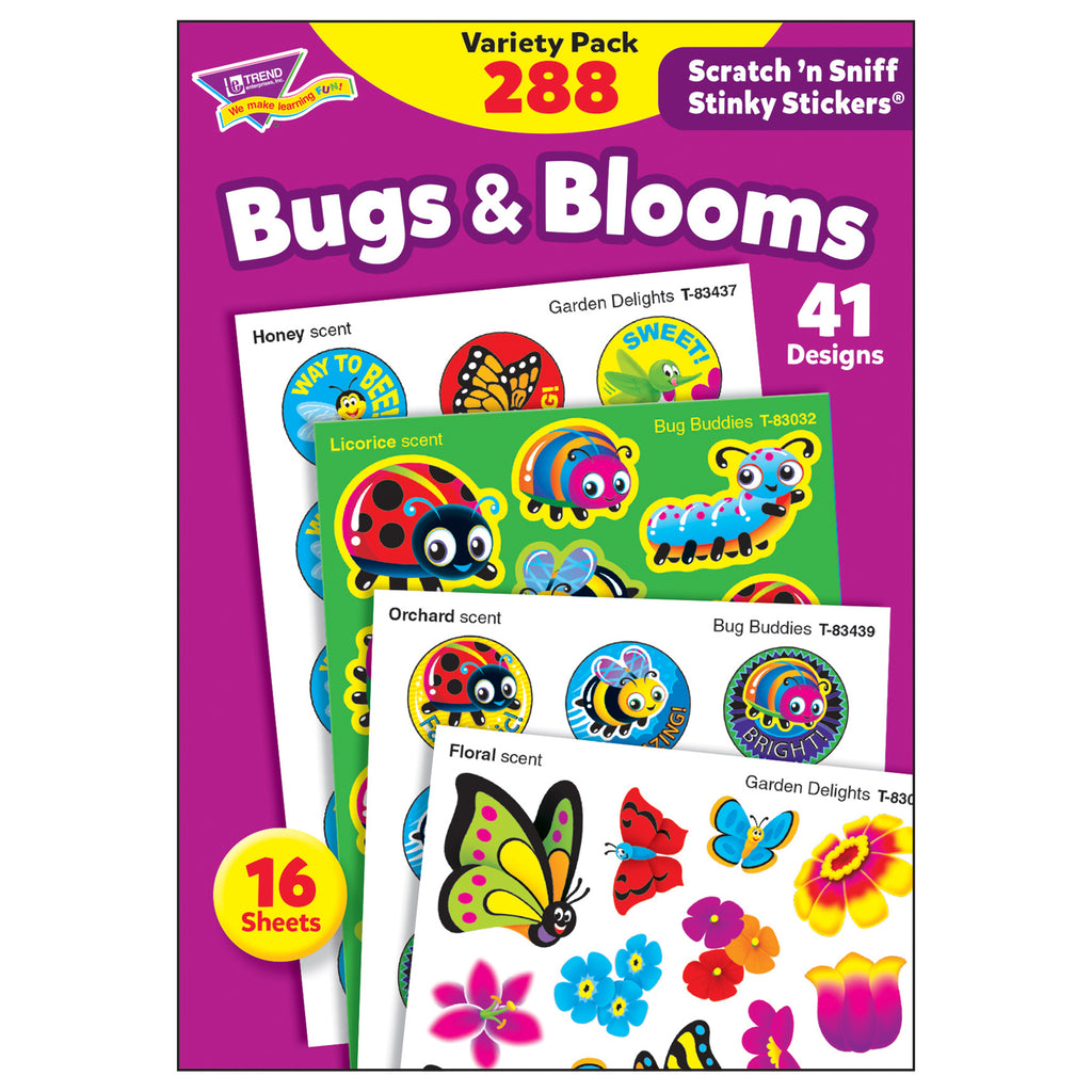 Stnky Stickr Variety Pk Bugs Blooms Scratch N Sniff