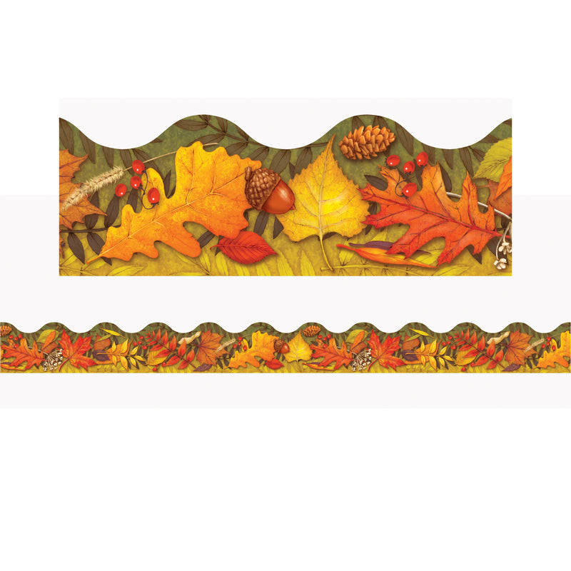 (6 Pk) Leav Of Autumn Trim Scallop Edge 12 Per Pk 2.25x39 Total