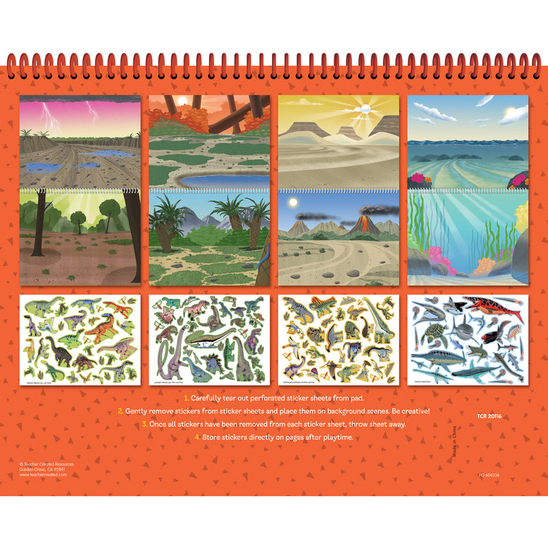 Dinosaurs and Prehistoric Animals Reusable Sticker Pad