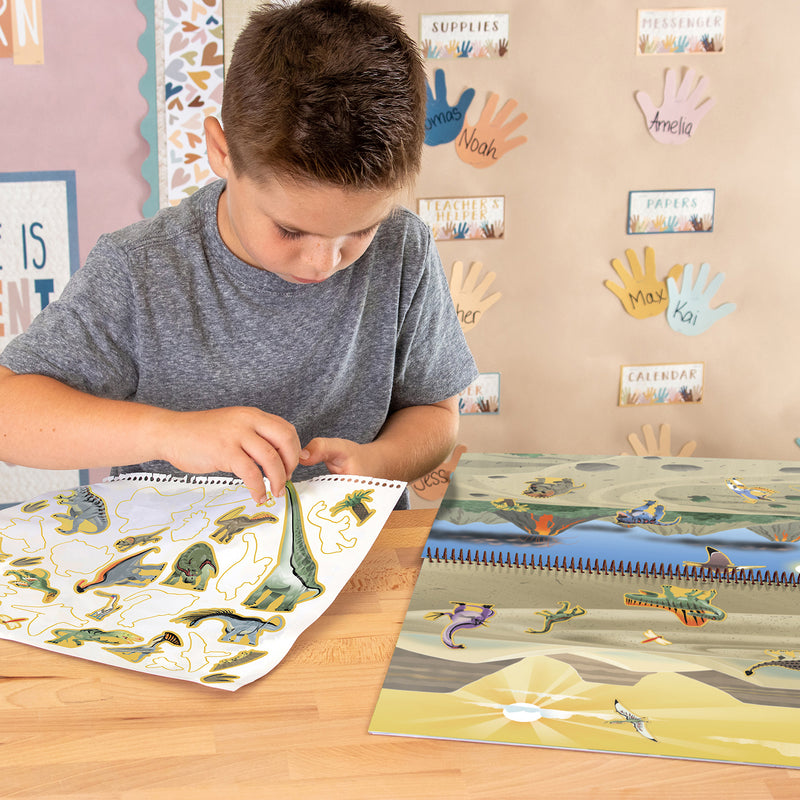Dinosaurs and Prehistoric Animals Reusable Sticker Pad