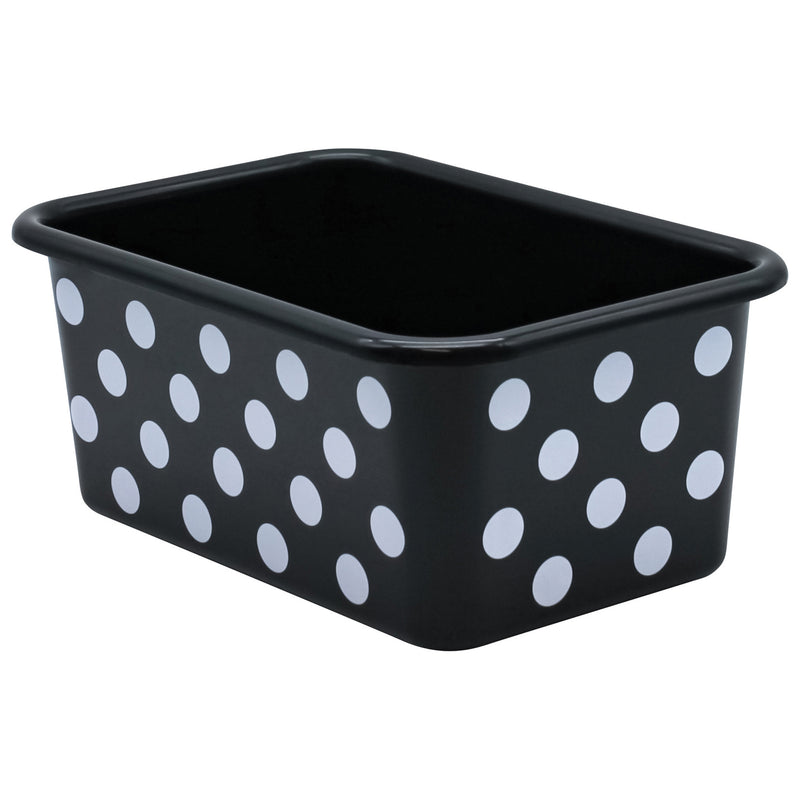 White Polka Dots Small Storage Bin Plastic