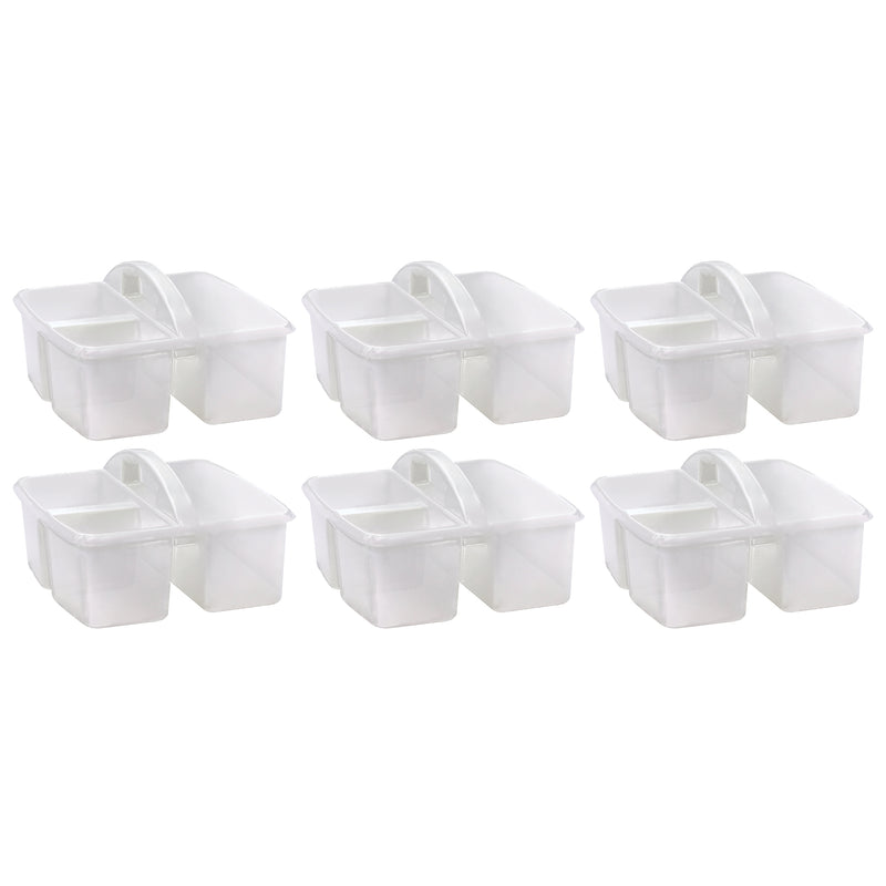 Plastic Storage Caddy, Clear, Pack of 6