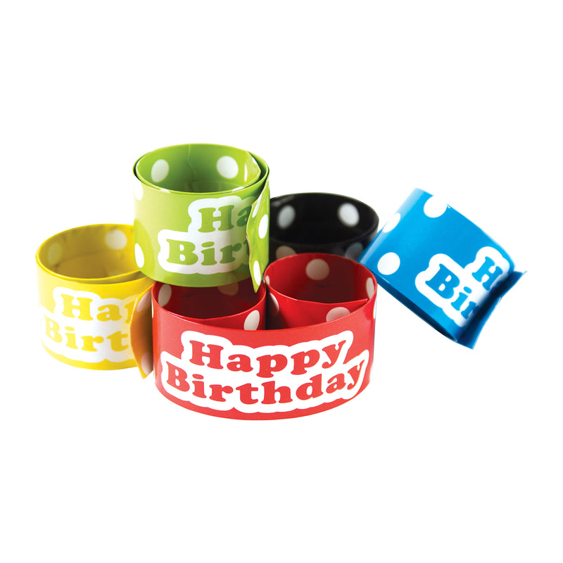 Slap Bracelets Polka Dots Happy Birthday