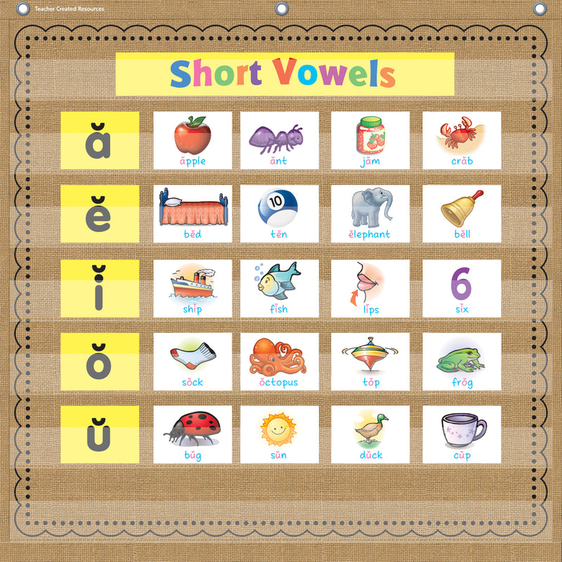 7pocket Pocket Chart Burlap 28x28