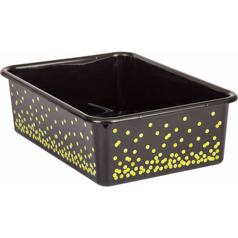 Black Confetti Large Plastic Bin