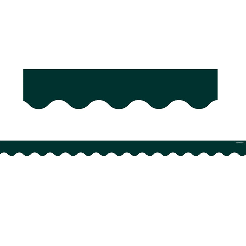 Hunter Green Scalloped Border Trim, 35 Feet