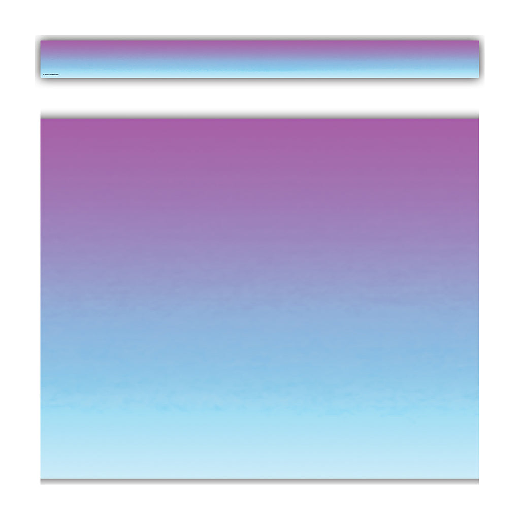 Purple and Blue Color Wash Straight Border Trim, 35 Feet